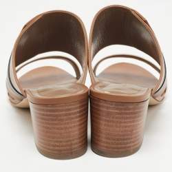 Hermes Tricolor Leather Ovation Slide Sandals Size 40