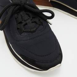 Hermes Black/White Nylon, Suede and Leather Buster Sneakers Size 37