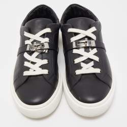 Hermes Black Leather Day Low Top Sneakers Size 39