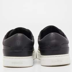 Hermes Black Leather Day Low Top Sneakers Size 39