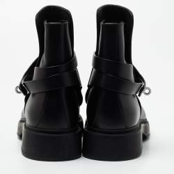 Pre Owned Hermes Black Leather Neo Ankle Boots Size 39