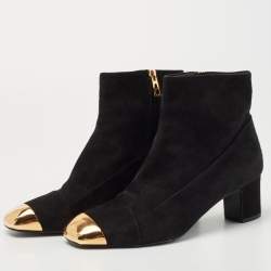 Hermes Black Suede Lindsey Ankle Boots Size 39