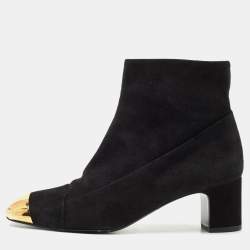 Hermes Black Suede Lindsey Ankle Boots Size 39
