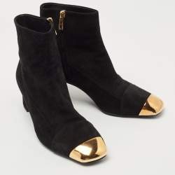 Hermes Black Suede Lindsey Ankle Boots Size 39