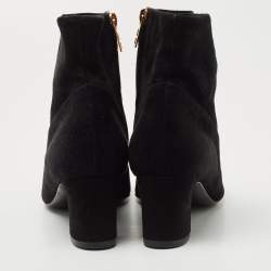 Hermes Black Suede Lindsey Ankle Boots Size 39