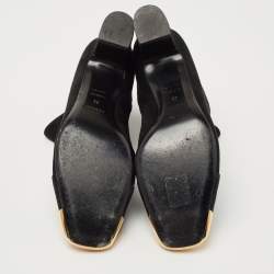 Hermes Black Suede Lindsey Ankle Boots Size 39
