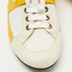 Pre Owned Hermes Multicolor Leather and Suede Tie Break Low Top  Sneakers Size 37.5
