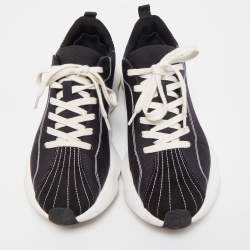 Pre Owned Hermes Black Nylon and Suede Low Top Sneakers Size 37.5