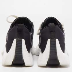 Pre Owned Hermes Black Nylon and Suede Low Top Sneakers Size 37.5