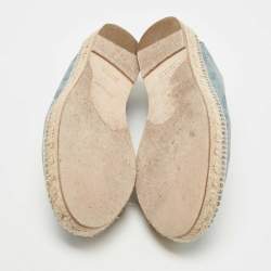 Pre Owned Hermes Grey Suede Trip Slip On Espadrille Flats Size 41