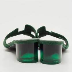 Hermes Green Suede Oasis Slide Sandals Size 41