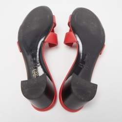 م ملوكة مسبقًا Hermes Red Leather Oasis Sandals Size 38.5