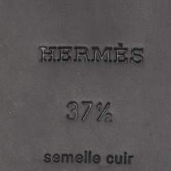 Pre Owned Hermes Metallic Pink Leather Oran Flat Slides Size 37.5