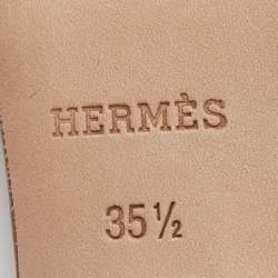Hermes Brown Leather Oasis Sandals Size 35.5