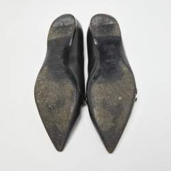 Hermes Black Leather Laura Ballet Flats Size 38.5