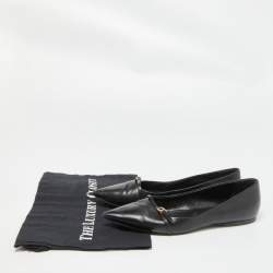 Hermes Black Leather Laura Ballet Flats Size 38.5