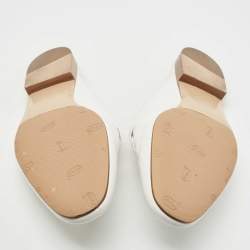 Hermes White Leather Oz Flat Mules Size 41
