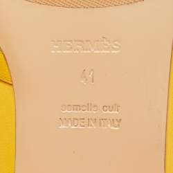 Hermes Yellow Leather Oz Flat Mules Size 41