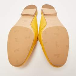 Hermes Yellow Leather Oz Flat Mules Size 41