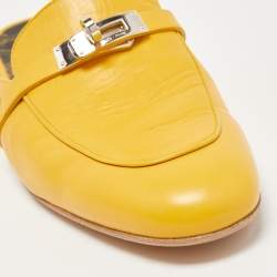 Hermes Yellow Leather Oz Flat Mules Size 41