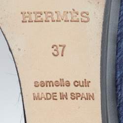 مملوكة مسبقًا Hermes Multicolor Printed Canvas Ilana Espadrille Wedge Platform Ankle Cuff Sandals Size 37