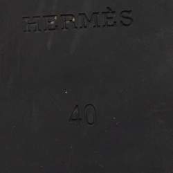 Hermes Black Rubber Chaine d'Ancre Rivage Slide Sandals Size 40