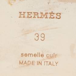 Pre Owned Hermes Orange Nubuck Leather Oran Flat Slides Size 39