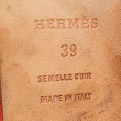 Hermes Red Leather Ostia Sandals Size 39