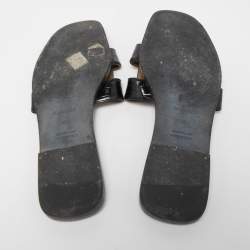 مملوكة مسبقًا Hermes Black Crocodile Oran Flat Slides Size 39.5