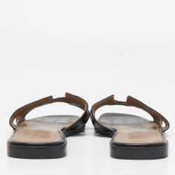 مملوكة مسبقًا Hermes Black Crocodile Oran Flat Slides Size 39.5