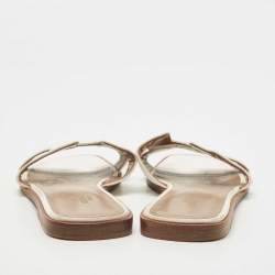 Hermes White Leather Oran Slide Sandals Size 40