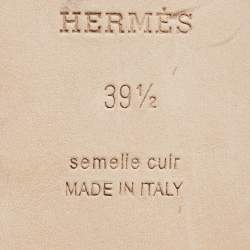 Pre Owned Hermes Pink Suede Santorini Flat Sandals Size 39.5