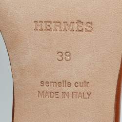 Pre Owned Hemers Brown Leather Encens Ankle Strap Sandals Size 38