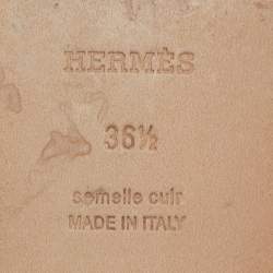 Hermès Tricolor Leather D'ancre Chaine Flat Sandals Size 36.5