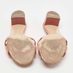 Hermes Pink Leather Oasis Slide Sandals Size 38