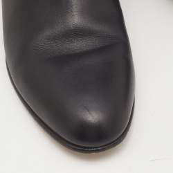 Pre Owned Hermes Black Leather Neo Ankle Boots Size 38
