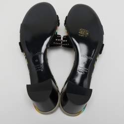 Pre Owned Hermes Black Suede Oasis Slide Sandals Size 42 