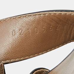 مملوكة مسبقًا Hermes Black Leather Oran Flat Slides Size 38