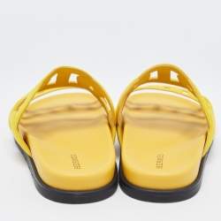 Hermes Yellow Suede Extra Sandals Size 40