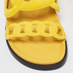 Hermes Yellow Suede Extra Sandals Size 40