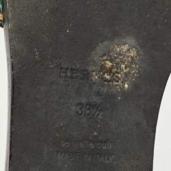 Pre Owned حذاء سلايدز هيرمس فلات أوران جلد بني مقاس 39