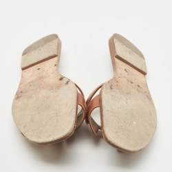 Pre Owned Hermes Brown Leather Oran Sandals Size 39