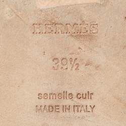 مملوكة مسبقًا Hermes Blue Leather Oran Sandals Size 39.5