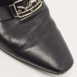 Hermes Black Leather Vincennes Mules Size 38