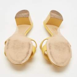 Hermes Yellow Leather Oasis Slide Sandals Size 37