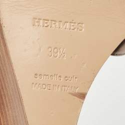 Hermes Metallic Leather Legend Wedge Sandals Size 39.5