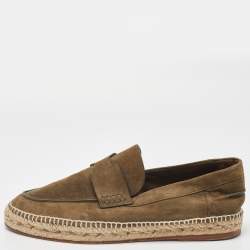 Hermes Olive Green Suede Trip Espadrille Flats Size 40