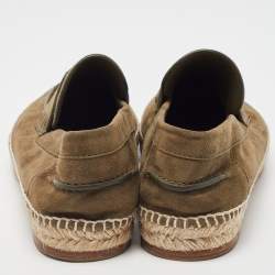 Hermes Olive Green Suede Trip Espadrille Flats Size 40