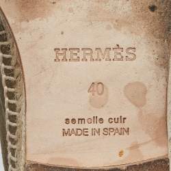 Hermes Olive Green Suede Trip Espadrille Flats Size 40