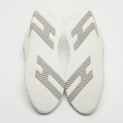 مملوكة مسبقًا Hermes White/Grey Suede and Mesh Bouncing Sneakers Size 41